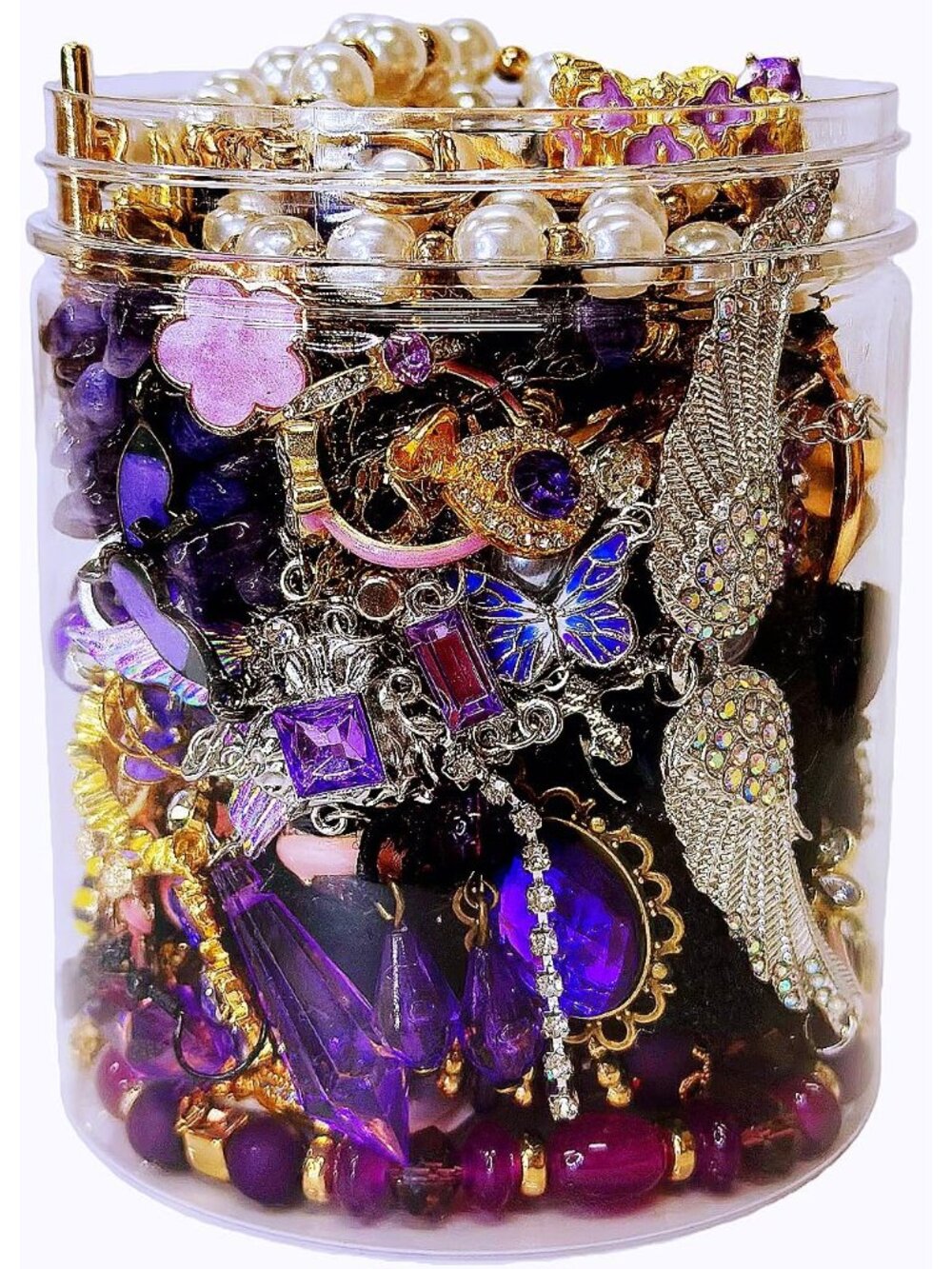 Elegant 30-Piece Purple Mystery Jewelry Set - Unique Gothic Gift for Her